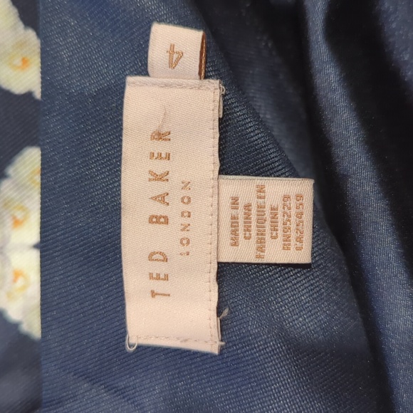 Ted Baker Blushing Rose Geo Dress with added blue panel to hem - Picture 14 of 16